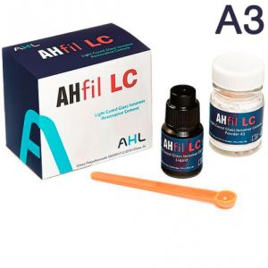 AHfil LC цв.А3 - Цемент светоотверждаемый стеклоиномерный для реставраций (15г пор., 6мл жид.)
