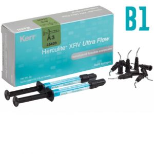 Herculite XRV Ultra Flow цв.B1 (2шпр.х2г, насадки-20шт.), 35412, Kerr