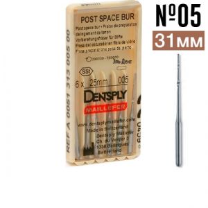 Post Space Bur №005 (31 мм) бор стоматологический стальной для работы с обтураторами уп/6шт