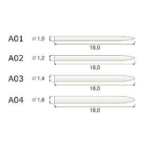 Штифты Ikadent IKS-A03-V (6шт.) стекловолоконные цилиндр заточенный