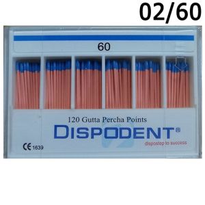 Штифты гуттаперчевые 02 №60 (120шт), Dispodent