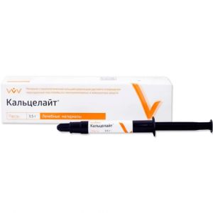 Кальцелайт 3,5г-светоотверждаемый, рентгеноконтрастный подкладочный материал с кальцием, паста, Владмива