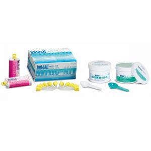 Betasil Putty A70 набор А-силиконовая слепочная масса 2х300 мл база, 2х50 мл корригирующий слой, насадки, Mueller-Omicron