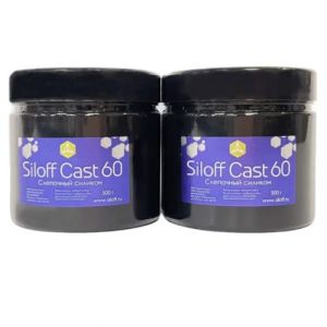 А-силикон Siloff Cast A60H слепочный для снятия оттисков, синий, (база 0.5 кг + катализатор 0.5 кг)