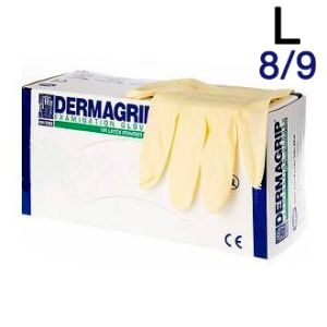 Перчатки латексные DERMAGRIP L (8/9) 100 шт